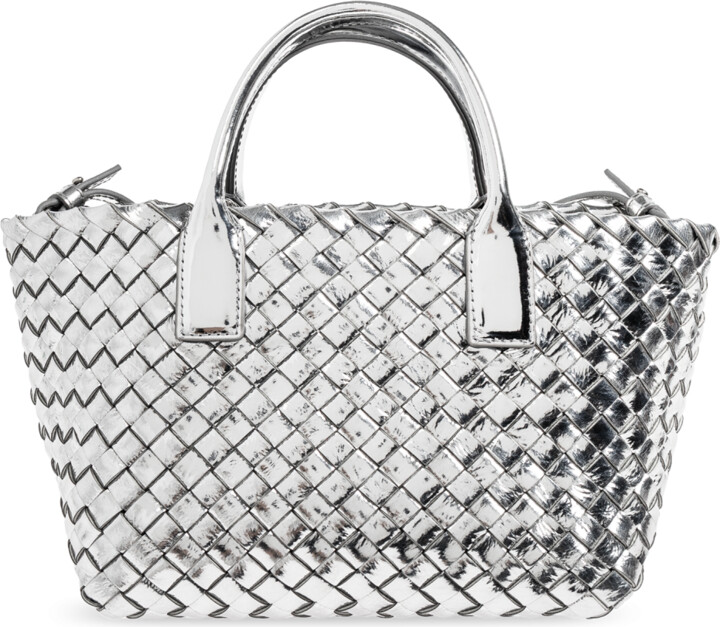 Bottega Veneta Handbag 'Mini Cabat'  - Silver