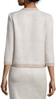 Thumbnail for your product : St. John Allure Knit Jewel-Neck 3/4-Sleeve Jacket, Champagne