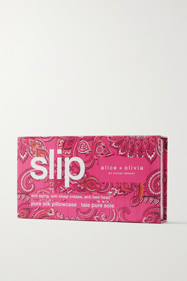 Slip + Alice + Olivia Printed Silk King Pillowcase - one size