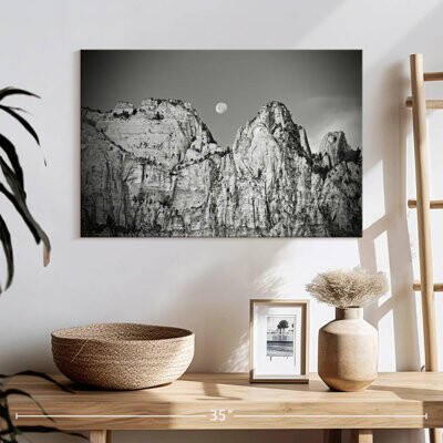 Millwood Pines Alvord Utah Moonrise BW