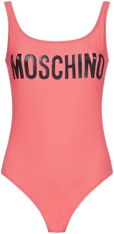 Moschino Logo Print One-Piece Swimsuit - ShopStyle Activewear