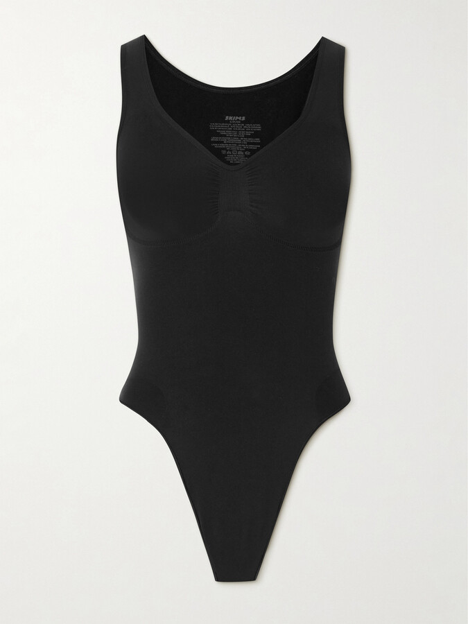 SKIMS Seamless Sculpt Scoop Neck Thong Bodysuit - Onyx