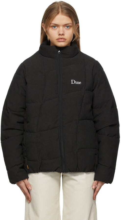 Dime Black Corduroy Wave Puffer Jacket - ShopStyle