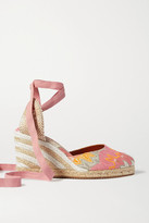 Thumbnail for your product : Missoni Crochet-knit Canvas Wedge Espadrilles