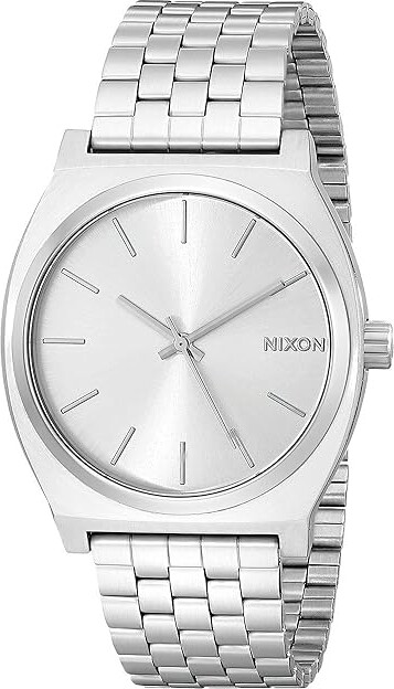 Nixon Time Teller Men's Watches All Silver, Leather/Stainless Steel