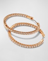 Thumbnail for your product : Roberto Coin 38mm Rose Gold Diamond Hoop Earrings, 2.46ct