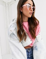 Thumbnail for your product : ASOS DESIGN oversized cat eye sunglasses in pink