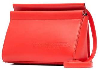 Calvin Klein red top zip leather cross-body bag