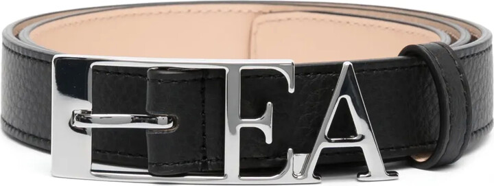 Emporio Armani Logo-Lettering Leather Belt