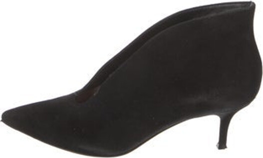 Giuseppe Zanotti Suede Ankle Boots Black Pointed-Toes Concealed Zip Closure at Sides