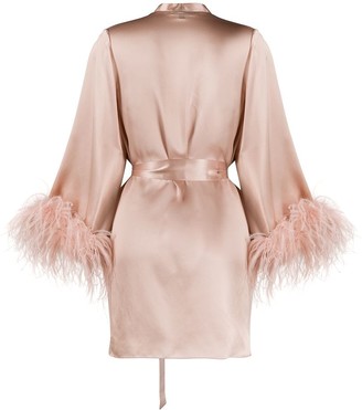 Gilda and Pearl Feather-Cuff Dressing Gown