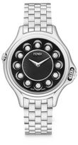 Thumbnail for your product : Fendi Crazy Carats Diamond, Multicolor Topaz & Stainless Steel Small Bracelet Watch/Black