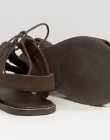Thumbnail for your product : ASOS Gladiator Sandals In Brown Suede With Tie Lace