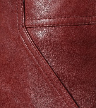 Ganni High-rise leather shorts