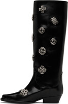 Thumbnail for your product : Toga Pulla SSENSE Exclusive Black Leather Embellished Tall Boots