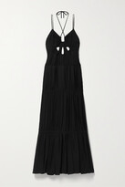 Thumbnail for your product : SIMKHAI - Lina Cutout Tiered Crinkled-twill Maxi Dress - Black