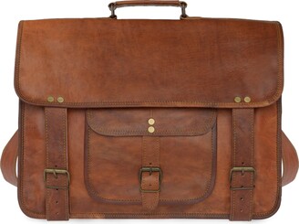 Vida Vida Men's Brown Vida Vintage Special Handmade Leather Laptop Bag