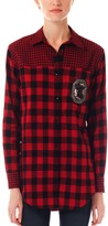 Thumbnail for your product : The Woods Jennifer Chun Buffalo Check Crystal Floral Patch Shirt
