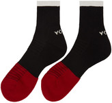 Thumbnail for your product : Yohji Yamamoto Black and Red Logo Ankle Socks
