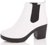 Thumbnail for your product : Quiz White Faux Leather Chunky Heeled Ankle Boots