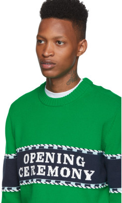 Opening Ceremony Green Knit Logo Sweater