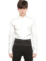 Thumbnail for your product : Balmain Embroidered Light Cotton Canvas Shirt
