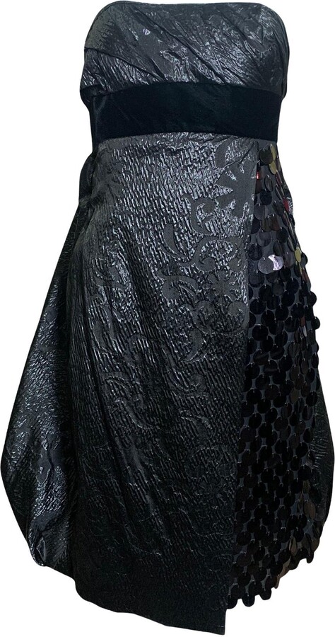 Christian Lacroix Dress Strapless Matelasse W/ Oversize Paillettes, 1990s