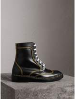 Thumbnail for your product : Burberry Topstitch Leather Lace-up Boots