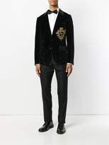 Thumbnail for your product : Dolce & Gabbana logo crest velvet blazer