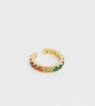 Orelia gold plated rainbow pave ear cuff