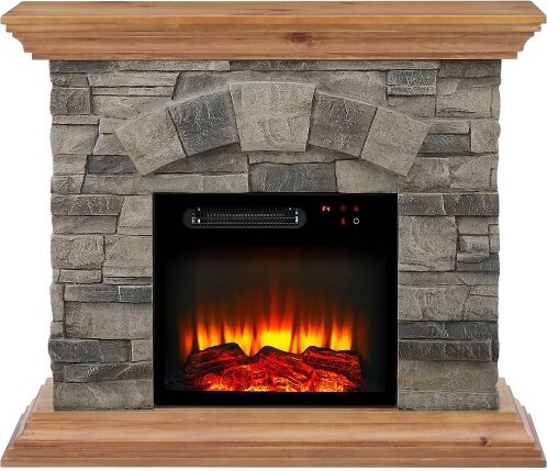 Home Essentials 40"FreestandingElectricFireplaceTan-HomeEssentials:ModernMDF&MagnesiumOxideHeater