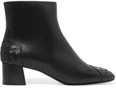 Thumbnail for your product : Bottega Veneta Intrecciato Leather Ankle Boots - Black