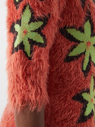 Chopova Lowena Flore Floral-intarsia Knitted Cardigan - Brown  