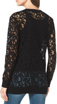 Thumbnail for your product : Michael Kors MICHAEL Sheer Lace Knit-Trim Cardigan