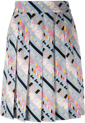 Marc Jacobs patterned stripe pleated skirt