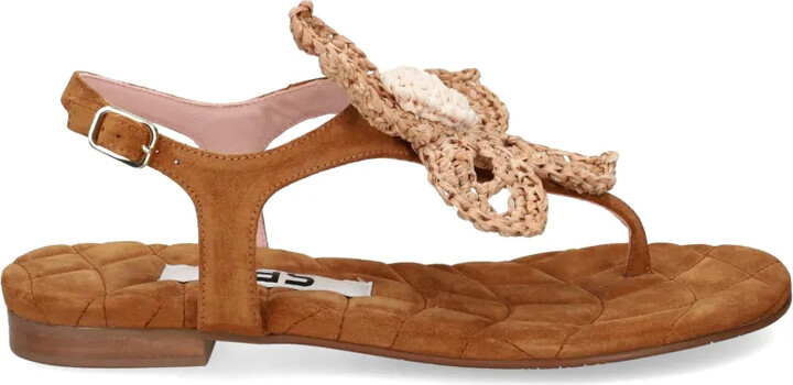 ras Flower-Detail Suede Sandals