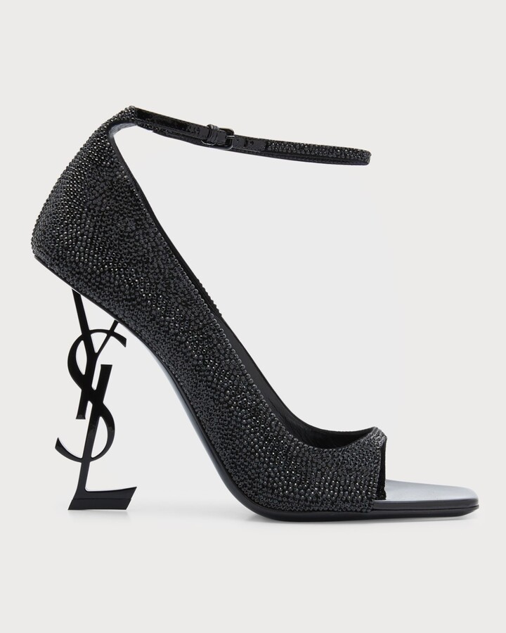 Saint Laurent Opyum Strass Ankle-Strap Sandals - ShopStyle