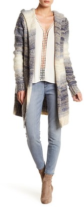 Love Stitch Hooded Open Front Cardigan
