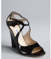 Thumbnail for your product : Jimmy Choo black patent leather 'Verena' strappy wedge sandals