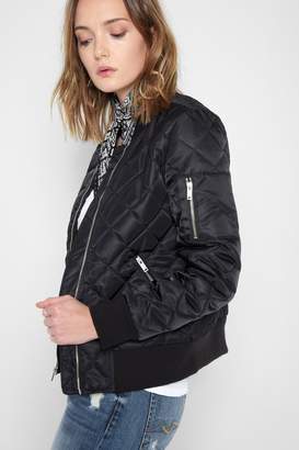7 For All Mankind Quilted Bomber Jacket In Black