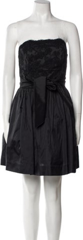 Catherine Regehr A-Line Dress Black Strapless Concealed Zip Closure at Back