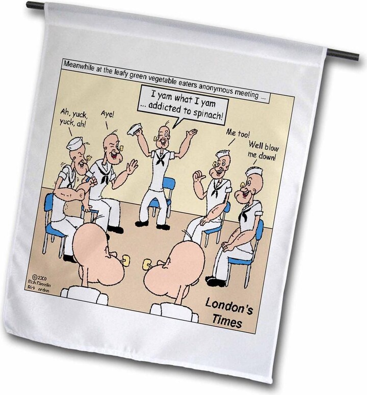 3dRose Rich Diesslins Funny Medicine Cartoons 1 ft. x 1-1/2 ft. Popeye Support Group Flag