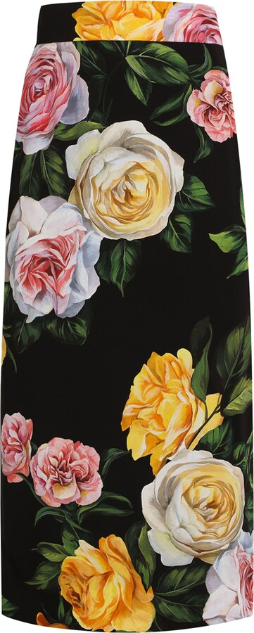 Dolce & Gabbana Floral Print Midi Skirt