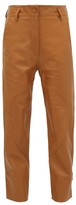 Thumbnail for your product : Petar Petrov Hunter High-rise Leather Trousers - Brown