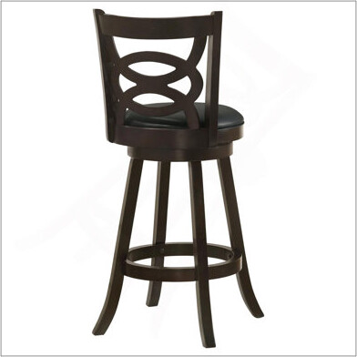 Wildon Home Cappuccino Swivel Bar Height Stool (Set Of 2) With Padded Seat And Elegant Backrest Ideal For Modern And Traditional Kitchens