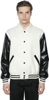 Thumbnail for your product : Calvin Klein Collection Faux Leather & Wool Bomber Jacket
