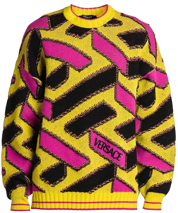 arm Vaarwel touw Versace Jacquard Monogram Sweater - ShopStyle
