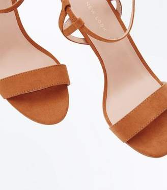 New Look Tan Suedette Twist Strap Heeled Sandals