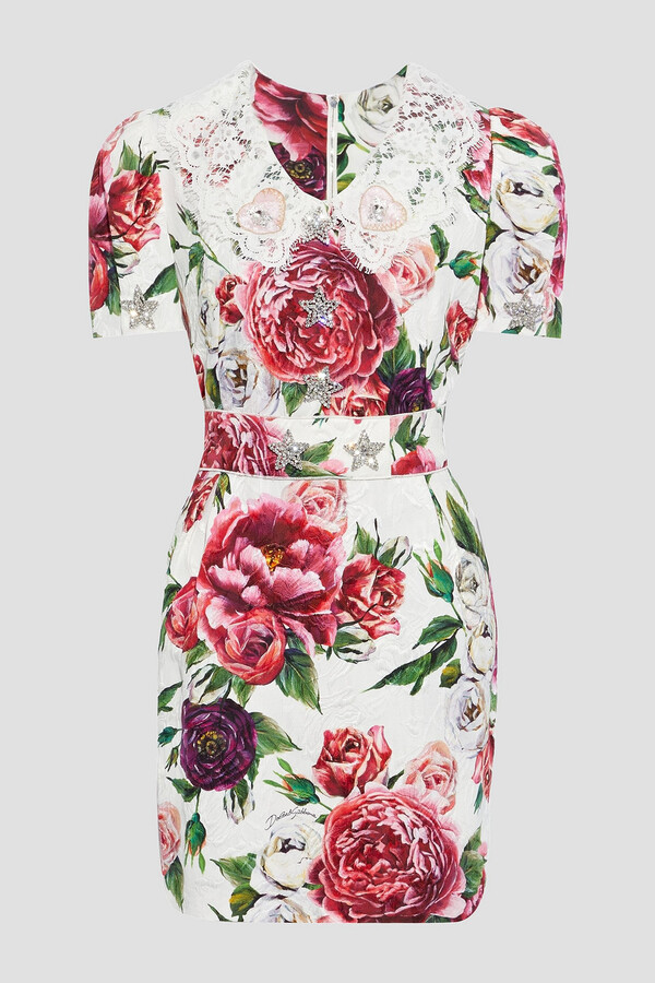 Dolce & Gabbana White Floral Print Women's Dresses | Shop the 