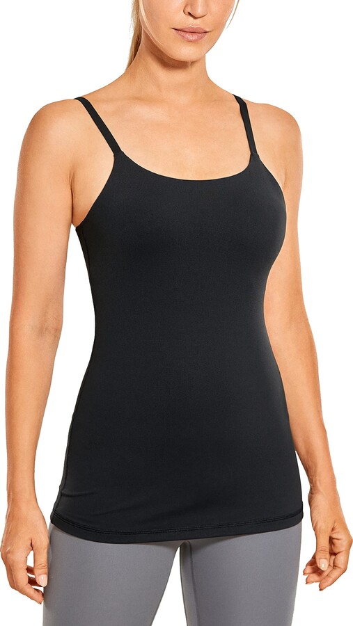 spaghetti strap black tank top